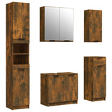 ZNTS 5 Piece Bathroom Cabinet Set Smoked Oak Engineered Wood 3115857