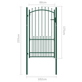 Fence Gate with Spikes EMMEN 100 x 175 cm Powder-coated steel 146396