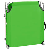 Folding Sun Lounger with Canopy Steel Apple Green 310325