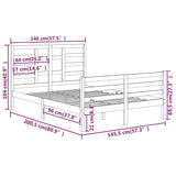 Bed Frame without Mattress White Solid Wood 140x200 cm 3105861