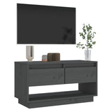 TV Cabinet Grey 74x34x40 cm Solid Wood Pine 813841