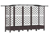 Raised Bed with Trellis and Roof Brown 203.5 x 40 x 129 cm PP 3423152