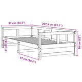 Daybed without Mattress White 80x200 cm Solid Wood Pine 854959
