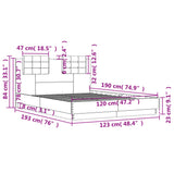 Bed Frame without Mattress Grey Sonoma 120x190 cm Small Double 3209966
