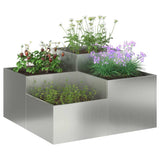 Garden Planter Silver 80 x 80 x 48 cm Galvanised steel 865846