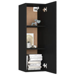 ZNTS 4 Piece TV Cabinet Set Black Engineered Wood 3078749