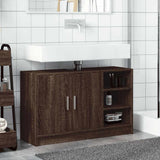 Sink Cabinet Brown Oak 90x29x55 cm Engineered Wood 848128