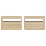 Bedside Cabinets 2 pcs with LEDs Sonoma Oak 60x35x40 cm 3080737