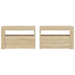 ZNTS Bedside Cabinets 2 pcs with LEDs Sonoma Oak 60x35x40 cm 3080737