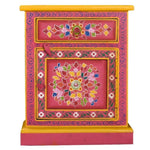 Bedside Cabinet Solid Mango Wood Pink Hand Painted 244835