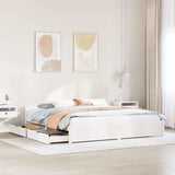 Bed Frame without Mattress White 180x200 cm Super King Solid Wood Pine 3301695