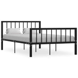284570 Bed Frame without Mattress Black Metal 120x200 cm