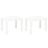 Garden Bench Set of 2 White Plastic Medium Lightweight 48780
