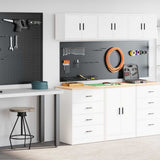 Garage Cabinets 2 pcs White Engineered Wood 3328332