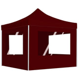 Professional Folding Party Tent with Walls Aluminium 3x3 m Wine Red 45489