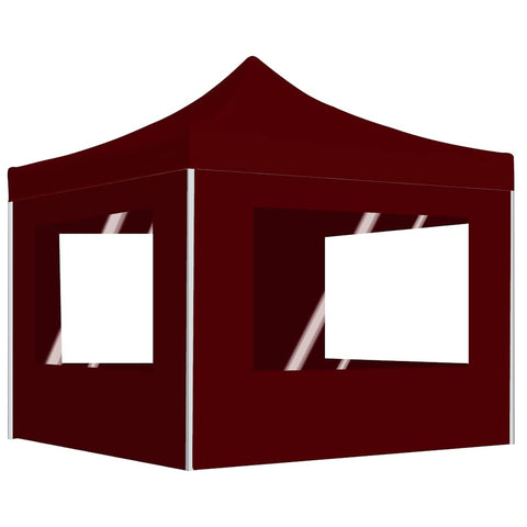 Professional Folding Party Tent with Walls Aluminium 3x3 m Wine Red 45489