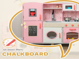 Play Kitchen, Kids Kitchen Set with Lights and Sounds, Double Stoves, Ice Maker, Chalkboard for 3 T3398P422355