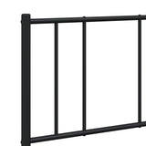Metal Bed Frame without Mattress with Headboard Black 160x200cm 352483
