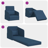 Sofa Bed Blue 65 x 80 x 83 cm Fabric 4106644