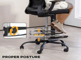 Draughtsman Chair, Mesh Drafting Chair, Ergonomic Office Chair with Flip-up Armrest, Adjustable Foot T3398P344745