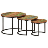 Nesting Tables 3 pcs Solid Wood Reclaimed 353902