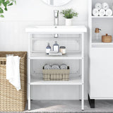 Bathroom Washbasin Frame White 59x38x83 cm Iron 338485