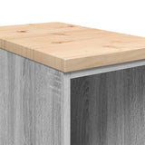 Garage Storage Cabinet Grey Sonoma 30x51x85 cm Solid Wood Pine 860531