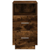 Bedside Cabinet with 2 Drawers Smoked Oak 36x36x68 cm 858586