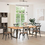 Dining Table Legs V-Shape 2 pcs Natural Steel 100x cm Steel 4012659