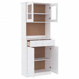 Highboard ALTA White 77x35x188 cm Solid Wood Pine 3187776