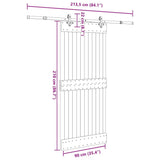 Sliding Door with Hardware Set 90x210 cm Solid Wood Pine 3332685
