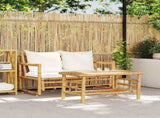 2 Piece Garden Sofa Set with Cushions Bamboo 365870