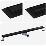 Shower Drain 2-in-1 with 360&deg Siphon Black 100 cm 42015972