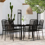 7 Piece Garden Dining Set Black 3099140