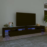 TV Cabinet with LED Lights Black 260x36.5x40 cm 3152779