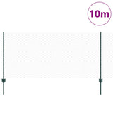 Welded Wire Fence 10 x 1 m PVC-Coated Steel Green Mesh 3336682