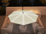 3 Cantilever Garden Parasol with Solar Powered Lights, Crank Handle & Cross Base, UPF 50, 360&deg T3398P317661