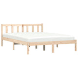 Bed Frame Natural 152 x 203 cm Solid Pine Wood 900317