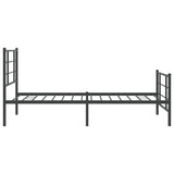 Metal Bed Frame without Mattress with Footboard Black 100x190cm 355573