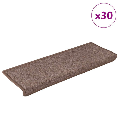 ZNTS Stair Mats 30 pcs 65x21x4 cm Brown 3365776