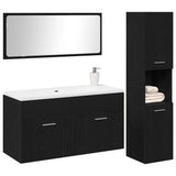Bathroom Furniture Set 3 pcs Black Oak Engineered Wood 3334326