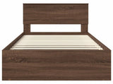 Bed Frame with Headboard Brown Oak 90 x 190 cm Solid Pine Wood 3410660