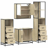 4 Piece Bathroom Furniture Set Sonoma Oak Engineered Wood 3301276