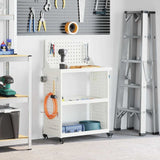Tool Trolley White 65 x 35 x 111 cm Cold-rolled Steel 874547