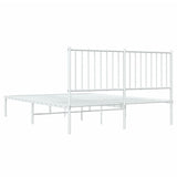 Metal Bed Frame without Mattress with Headboard White 140x200cm 350932