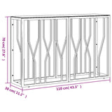Console Table 110x30x70 cm Stainless Steel and Glass 350026