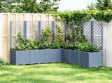 Garden Planter with Trellis Blue Grey 160x160x140 cm PP 367881