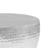 Coffee Table Hammered Silver 100x50x28 cm Aluminium 246506