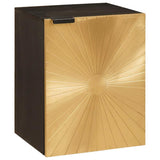 Bathroom Cabinet Set 5 pcs Black and Gold Solid Mango Wood 3310027