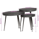 Coffee Table 3 pcs Black Engineered Wood 373639